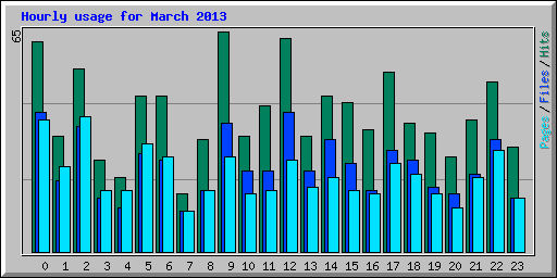 Hourly usage for March 2013