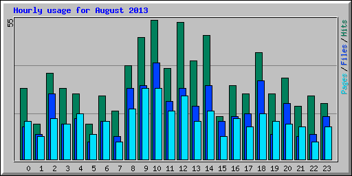 Hourly usage for August 2013