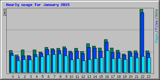 Hourly usage for January 2015