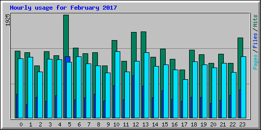 Hourly usage for February 2017