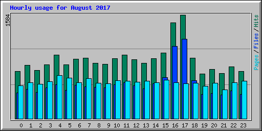 Hourly usage for August 2017