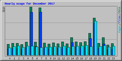 Hourly usage for December 2017