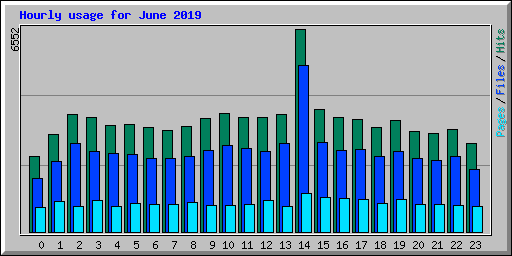 Hourly usage for June 2019