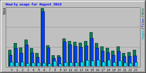 Hourly usage for August 2019