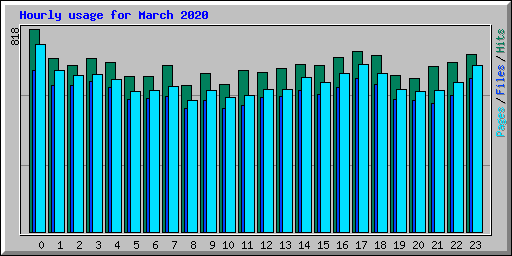 Hourly usage for March 2020